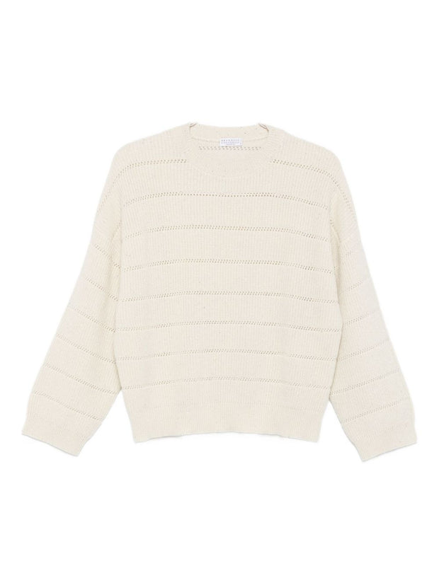Brunello Cucinelli Cashmere And Wool Sweater - Beige