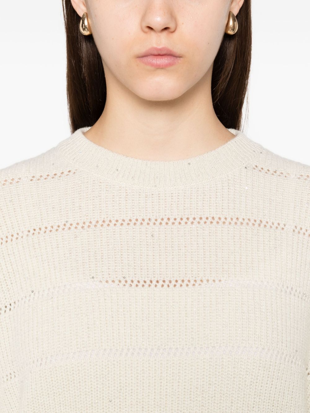 Brunello Cucinelli Cashmere And Wool Sweater - Beige