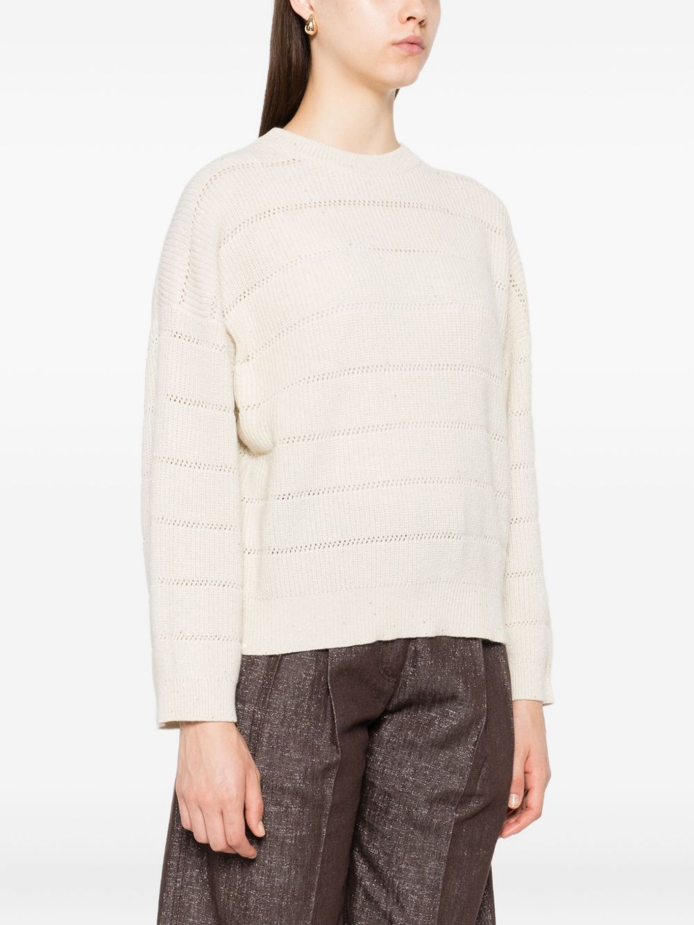 Brunello Cucinelli Cashmere And Wool Sweater - Beige