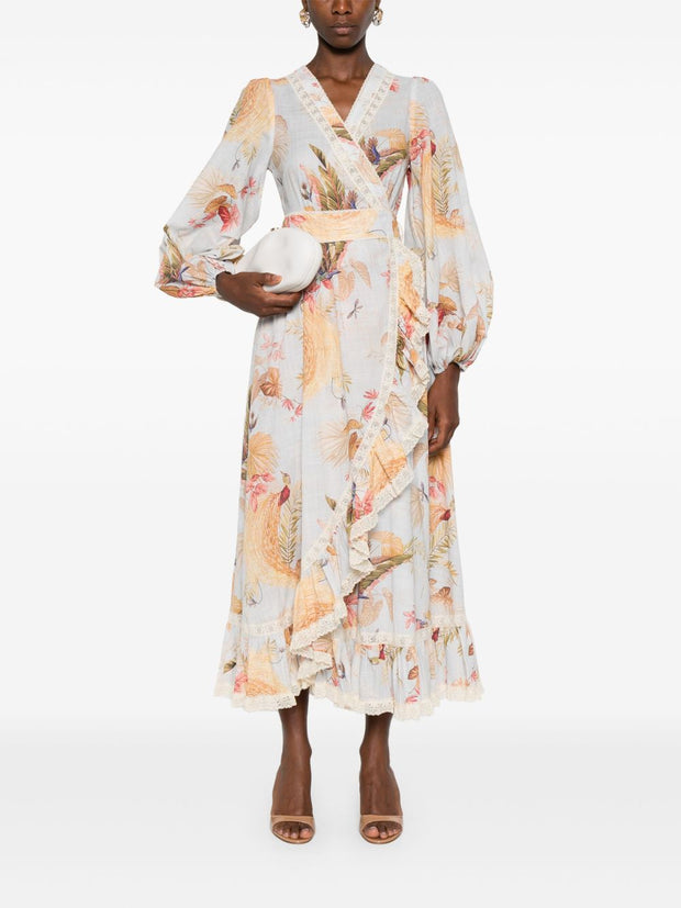 Zimmermann Ascension Printed Midi Dress - Clear Blue