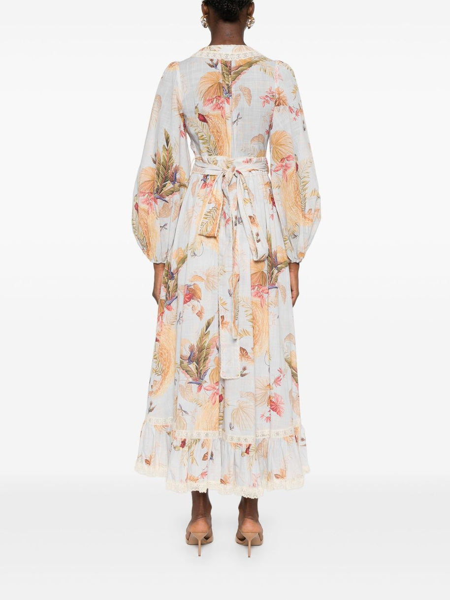 Zimmermann Ascension Printed Midi Dress - Clear Blue