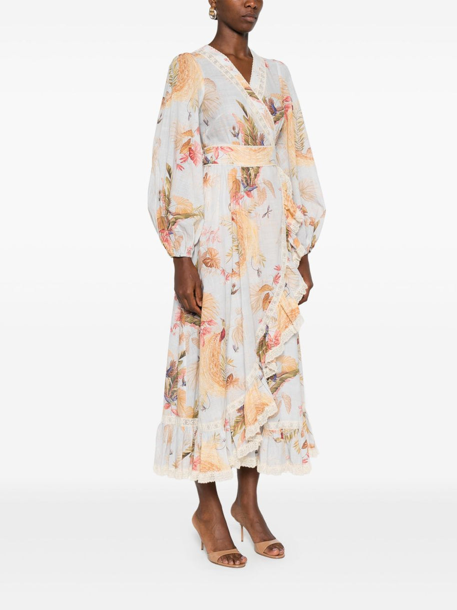 Zimmermann Ascension Printed Midi Dress - Clear Blue