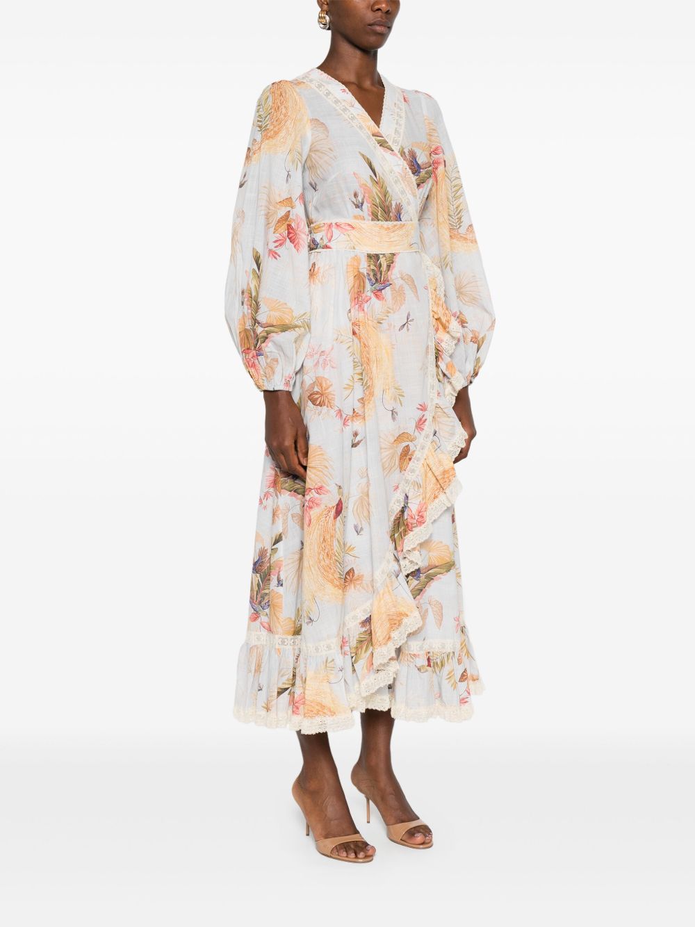 Zimmermann Ascension Printed Midi Dress - Clear Blue
