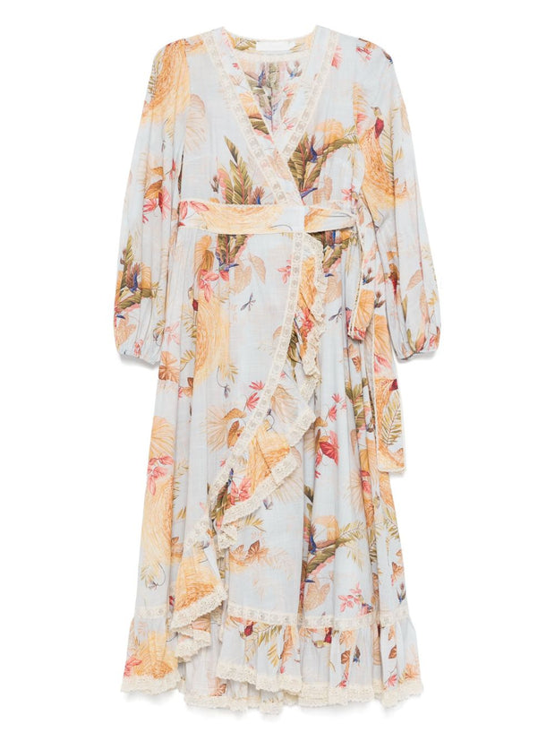 Zimmermann Ascension Printed Midi Dress - Clear Blue
