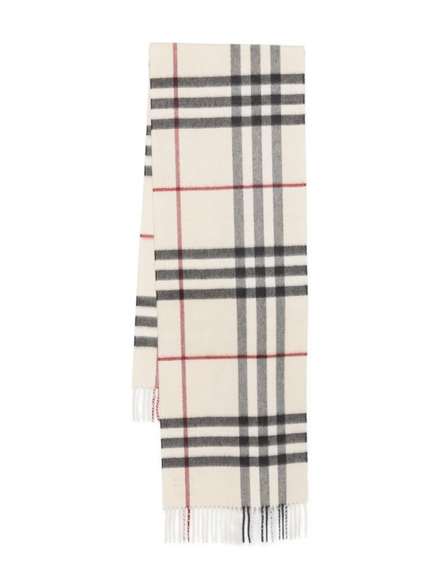 Burberry Giant Check Cashmere Scarf - Cream