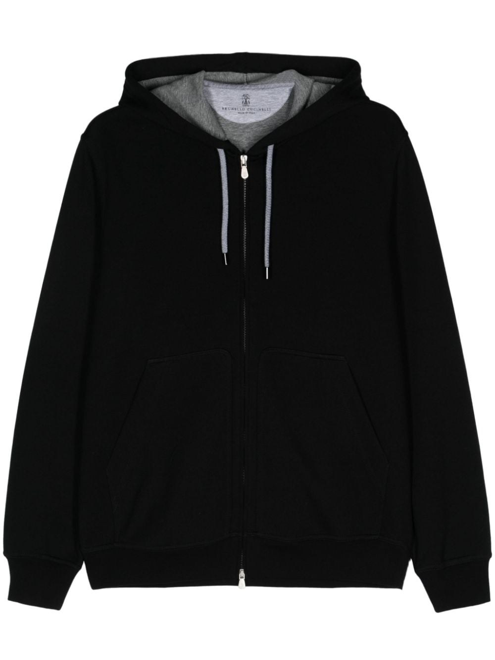 Brunello Cucinelli Cotton Blend Zipped Hoodie - Black