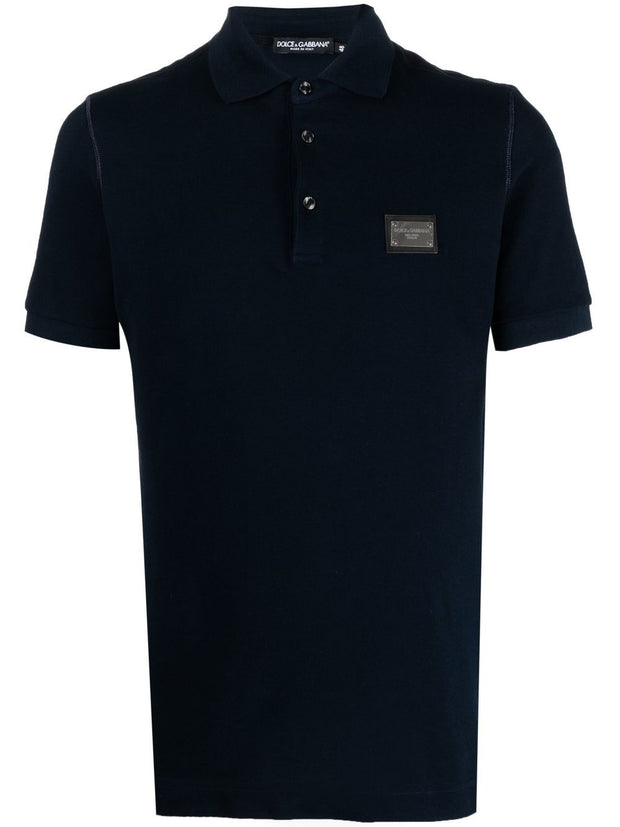 Dolce & Gabbana Logo Cotton Polo Shirt - Blue