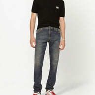 Dolce & Gabbana Logo Cotton Polo Shirt - Black