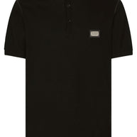 Dolce & Gabbana Logo Cotton Polo Shirt - Black