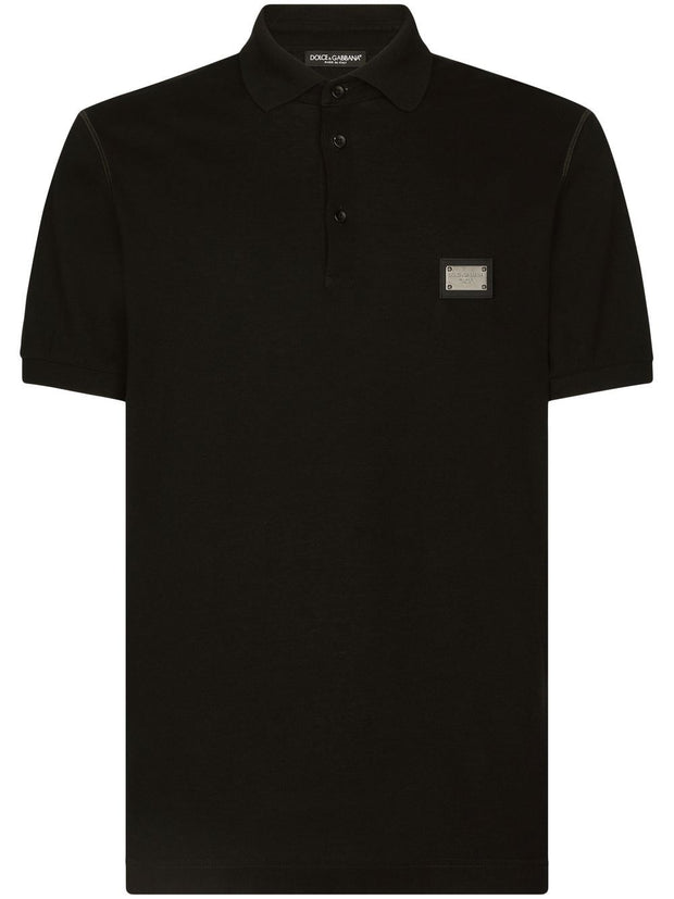 Dolce & Gabbana Logo Cotton Polo Shirt - Black