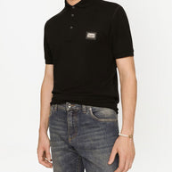Dolce & Gabbana Logo Cotton Polo Shirt - Black