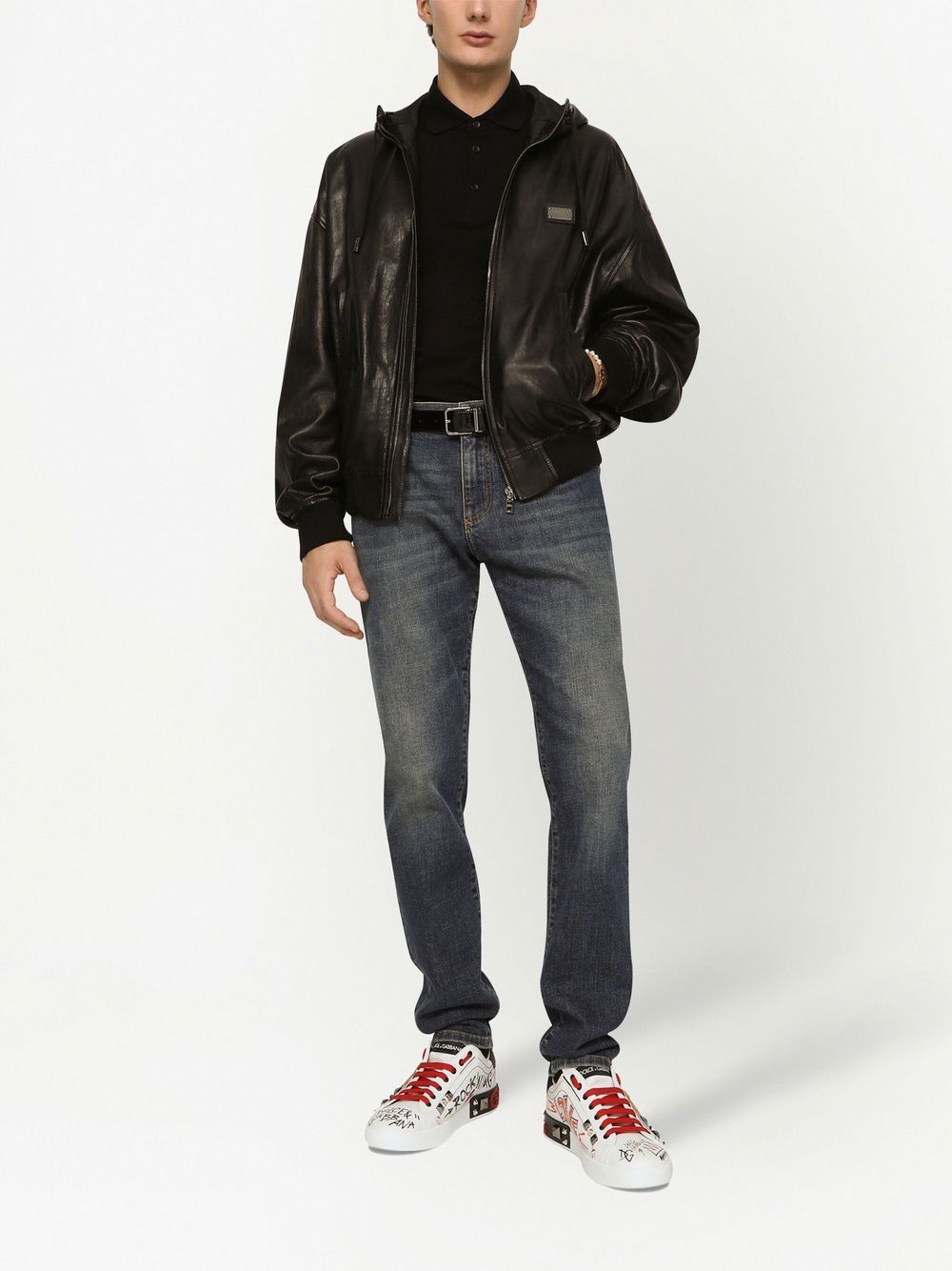 Dolce & Gabbana Logo Cotton Polo Shirt - Black
