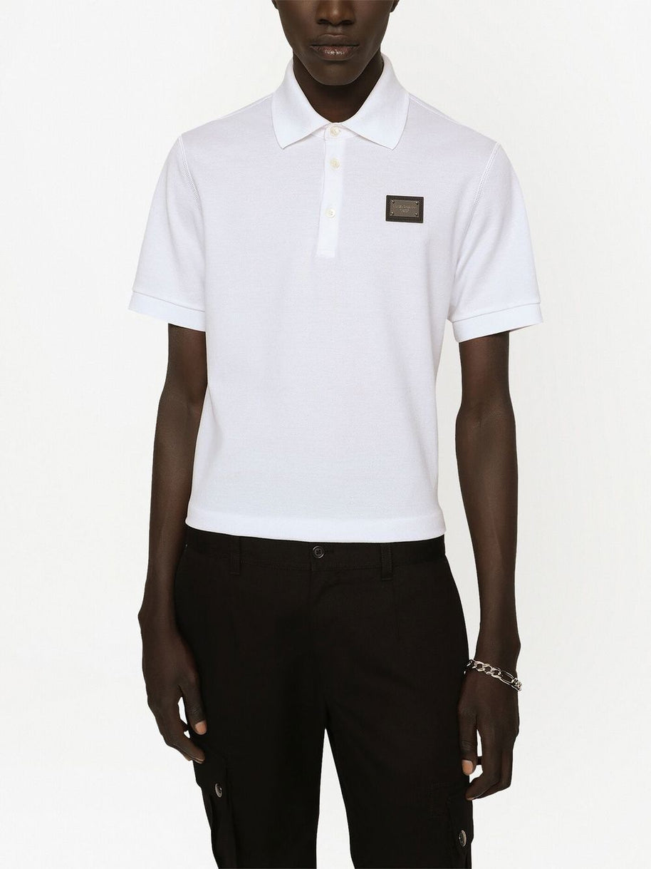 Dolce & Gabbana Logo Cotton Polo Shirt - White