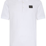 Dolce & Gabbana Logo Cotton Polo Shirt - White