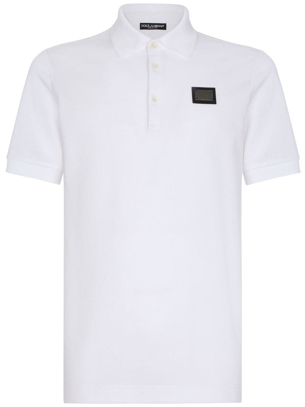 Dolce & Gabbana Logo Cotton Polo Shirt - White