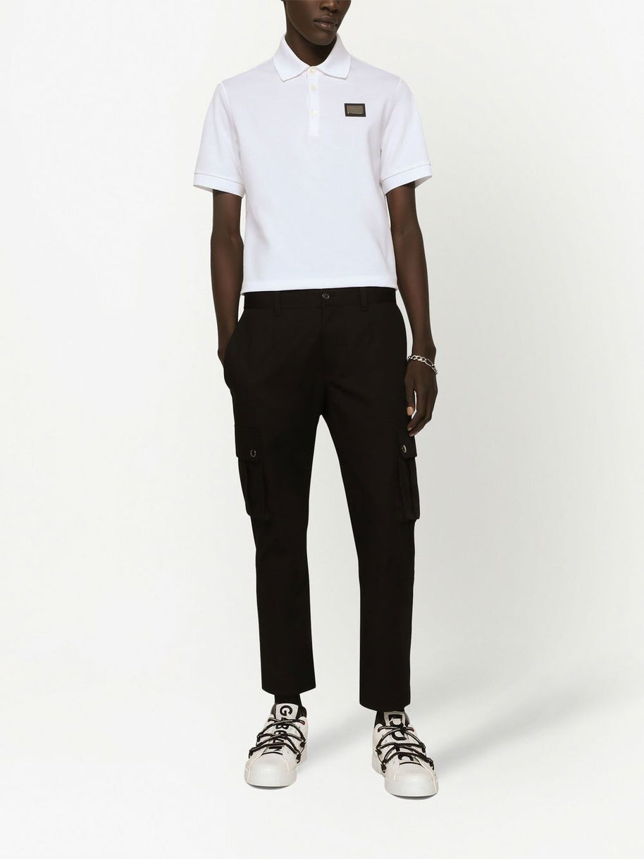 Dolce & Gabbana Logo Cotton Polo Shirt - White