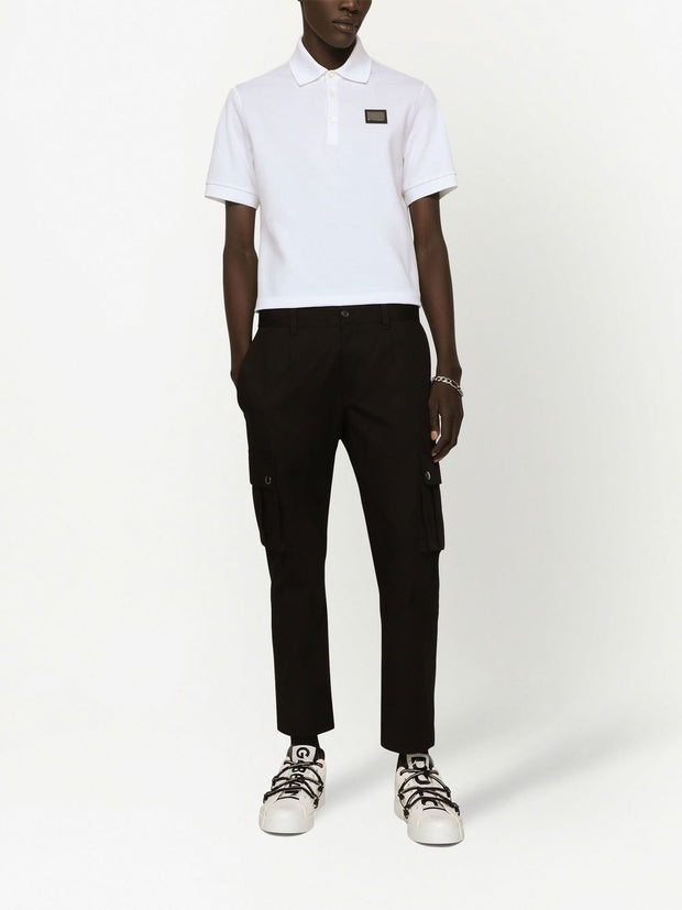 Dolce & Gabbana Logo Cotton Polo Shirt - White