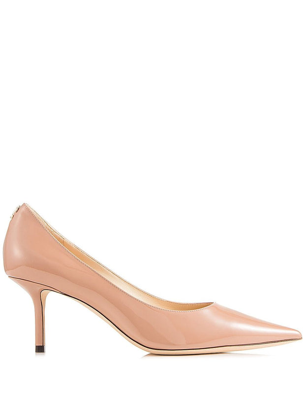Jimmy Choo Love 65 Ballet-Patent-Leather Pumps With JC Emblem