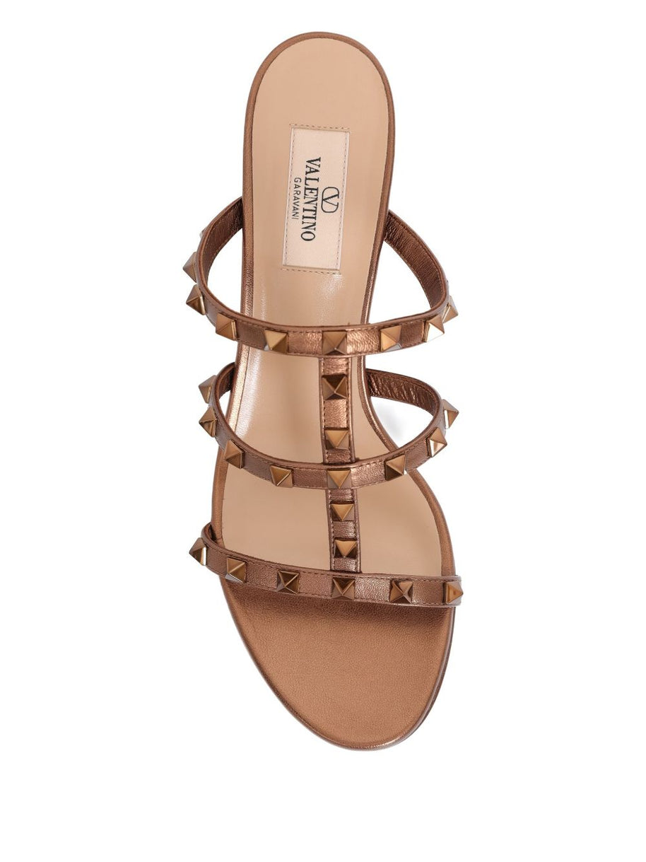 Valentino Garavani Rockstud Leather Sandals - Brown