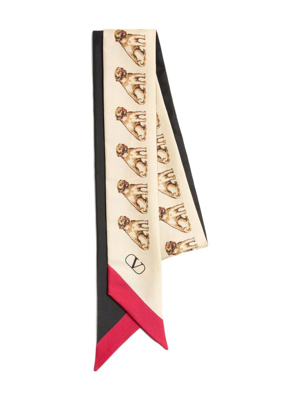 Valentino Garavani Printed Silk Scarf - Black