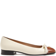 Valentino Garavani Valet Du Roi Leather Ballet Flats - White