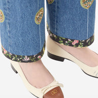 Valentino Garavani Valet Du Roi Leather Ballet Flats - White
