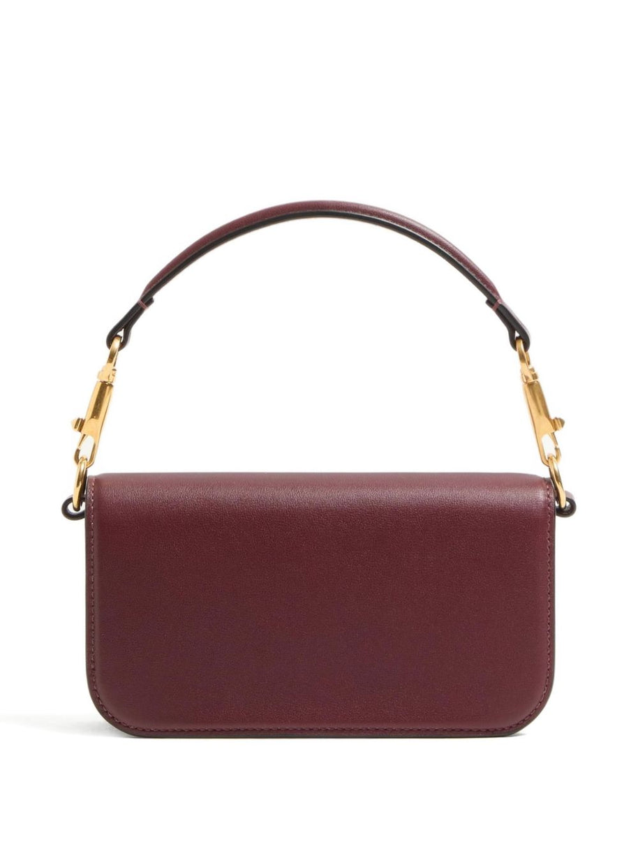 Valentino Garavani Locò Small Leather Shoulder Bag - Bordeaux