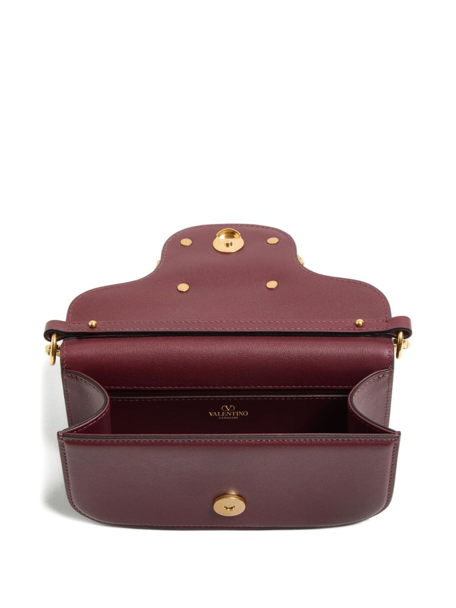 Valentino Garavani Locò Small Leather Shoulder Bag - Bordeaux
