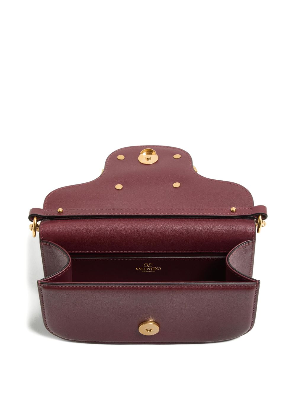 Valentino Garavani Locò Small Leather Shoulder Bag - Bordeaux