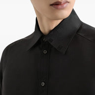 Dolce & Gabbana Jacquard Silk Shirt - Black