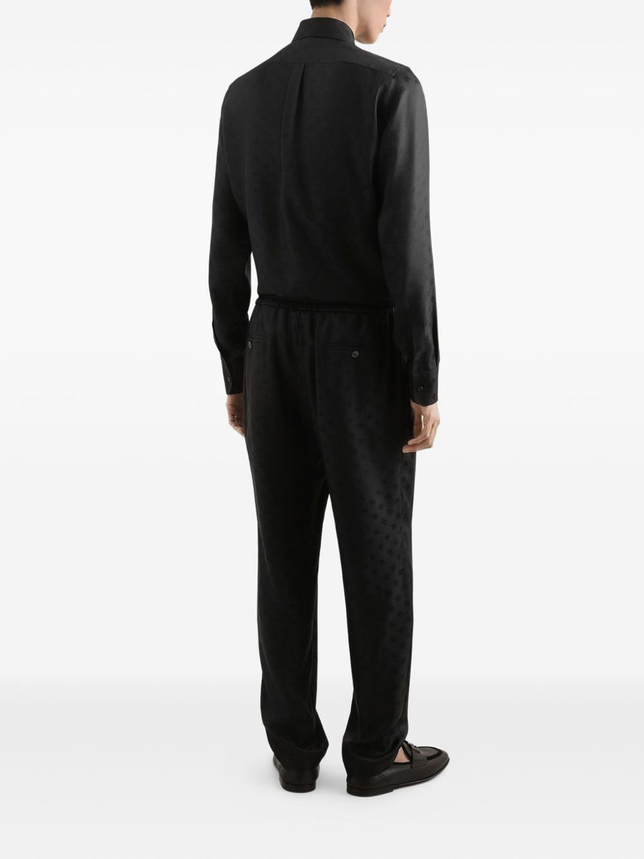 Dolce & Gabbana Jacquard Silk Shirt - Black