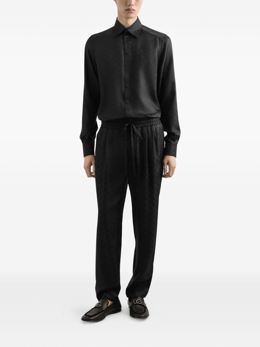 Dolce & Gabbana Jacquard Silk Shirt - Black