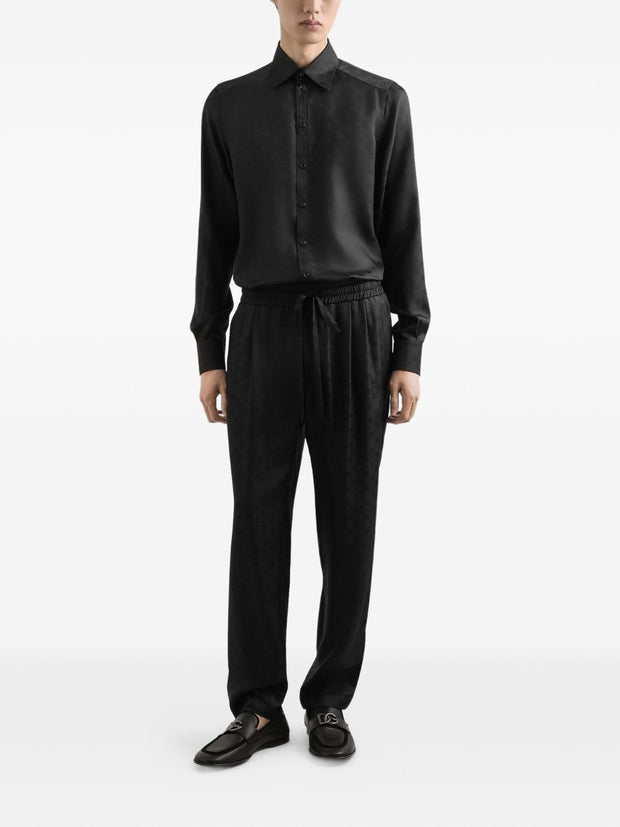 Dolce & Gabbana Jacquard Silk Shirt - Black