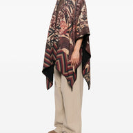 Pierre Louis Mascia Wool Printed Poncho - Brown