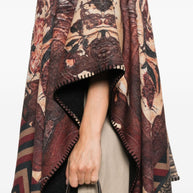 Pierre Louis Mascia Wool Printed Poncho - Brown