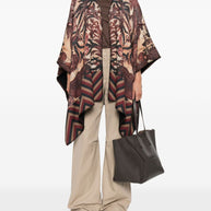 Pierre Louis Mascia Wool Printed Poncho - Brown