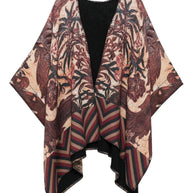 Pierre Louis Mascia Wool Printed Poncho - Brown