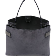 Brunello Cucinelli Blue Suede Leather Handbag