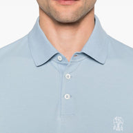 Brunello Cucinelli Cotton Polo Shirt - Clear Blue