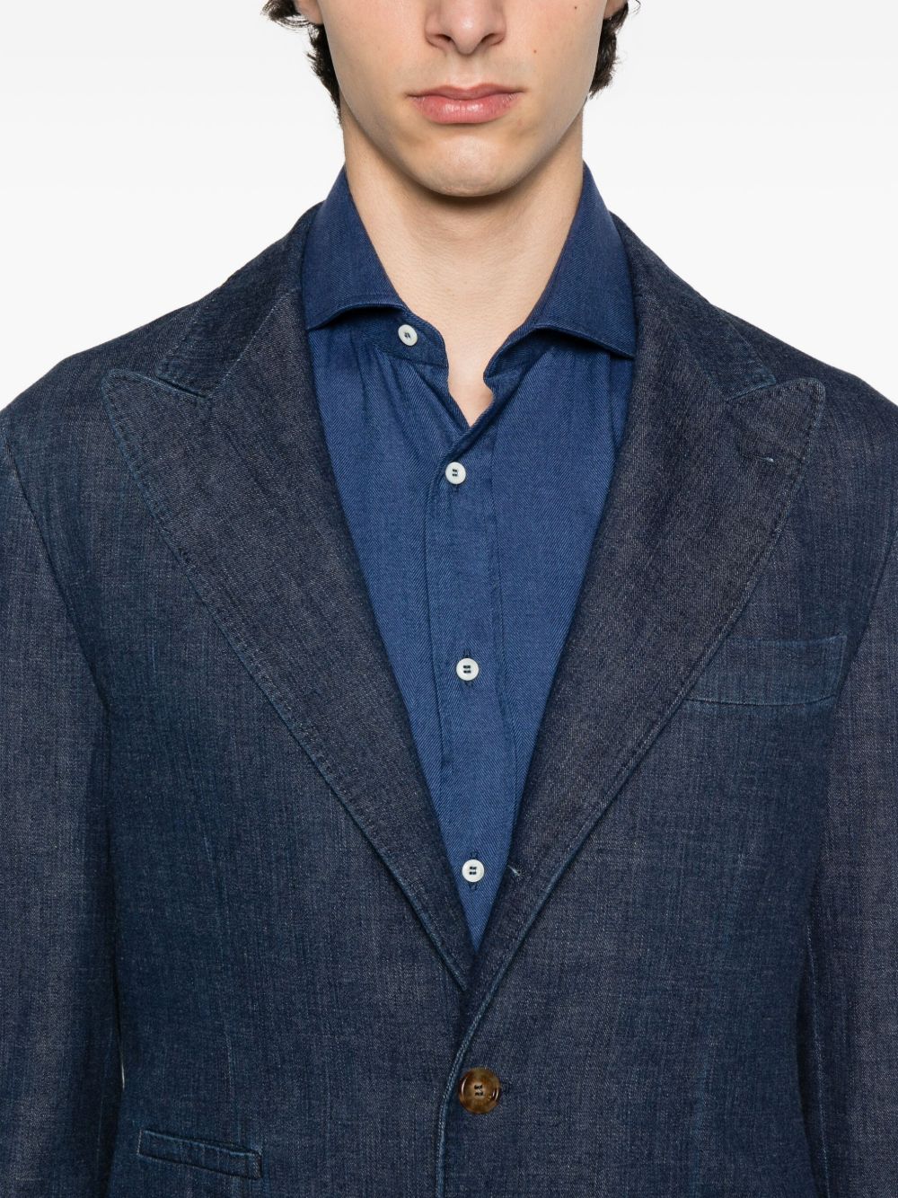 Brunello Cucinelli Denim Single-breasted Jacket - Blue