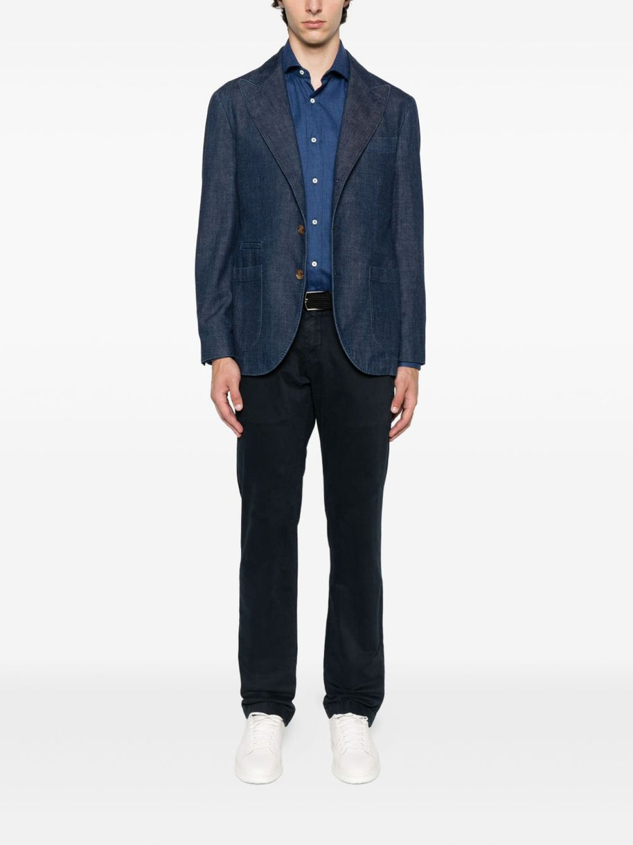 Brunello Cucinelli Denim Single-breasted Jacket - Blue