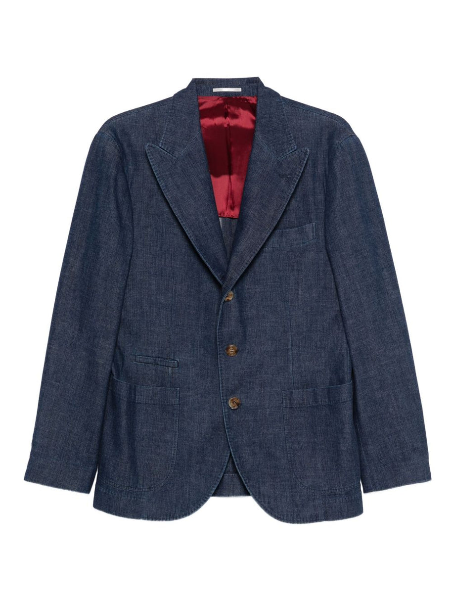 Brunello Cucinelli Denim Single-breasted Jacket - Blue