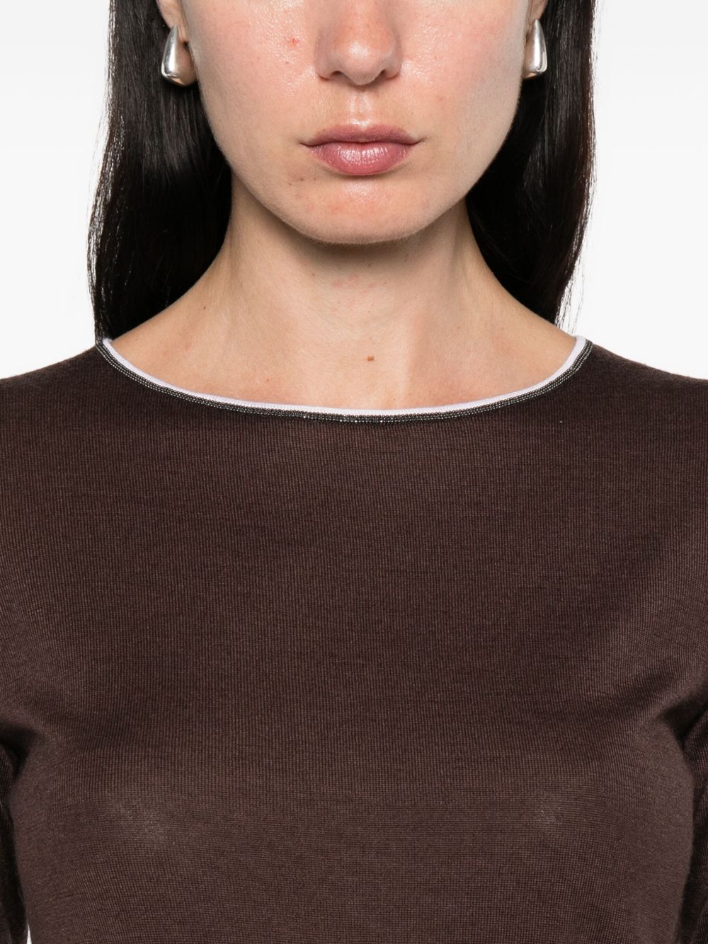 Brunello Cucinelli Cashmere And Silk Sweater - Brown
