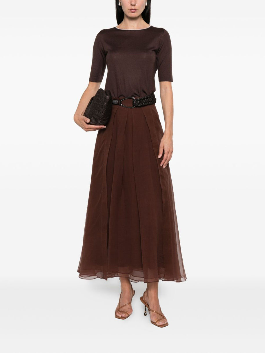 Brunello Cucinelli Cashmere And Silk Sweater - Brown