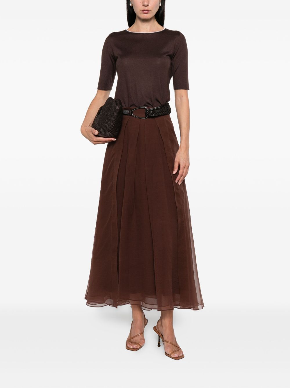 Brunello Cucinelli Cashmere And Silk Sweater - Brown