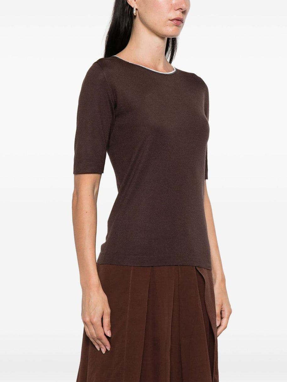 Brunello Cucinelli Cashmere And Silk Sweater - Brown