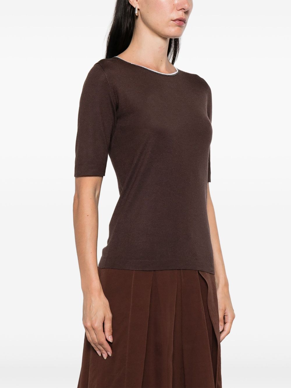Brunello Cucinelli Cashmere And Silk Sweater - Brown
