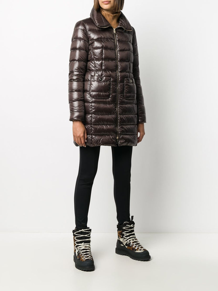 Herno Maria Midi Down Jacket - Brown
