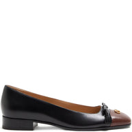 Valentino Garavani Du Roi Leather Ballet Flats - Black