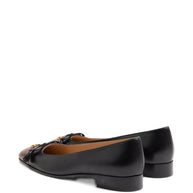 Valentino Garavani Du Roi Leather Ballet Flats - Black